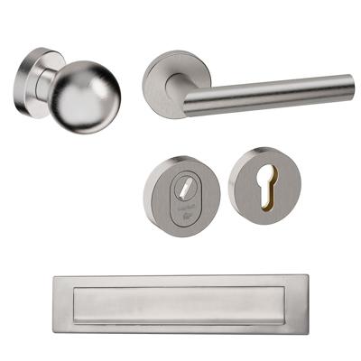 Hardbrass Voordeurset Sfera rond met anti-kerntrek SKG*** - RVS