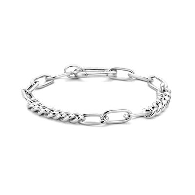 Armband Paperclip-Gourmet zilver 6,8 mm 19 cm