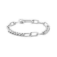 Armband Paperclip-Gourmet zilver 6,8 mm 19 cm