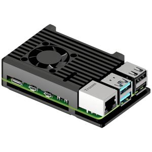 Joy-it Armor Case BLOCK ACTIVE SBC-behuizing Geschikt voor serie: Raspberry Pi® Incl. actieve koeler Zwart
