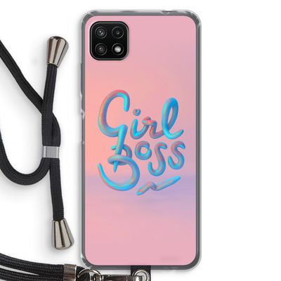 Girl boss: Samsung Galaxy A22 5G Transparant Hoesje met koord