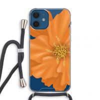 Orange Ellila flower: iPhone 12 mini Transparant Hoesje met koord