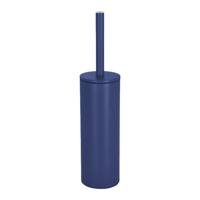 Spirella Luxe Toiletborstel in houder Cannes - donkerblauw - metaal - 40 x 9 cm - met binnenbak - Toiletborstels