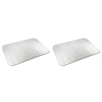 Badmat - 2x - transparant - antislip - 79 x 37 cm - douchemat - met zuignappen