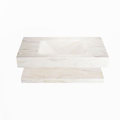 MONDIAZ ALAN-DLUX 90cm planchet Ostra. Vrijhangende wastafel CLOUD midden 1 kraangat, kleur Ostra.