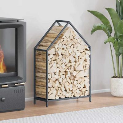 Brandhoutrek 60x25x90 cm koudgewalst staal antracietkleurig