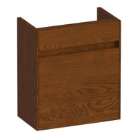 Brauer Inspire Fonteinkast - 40 cm - met 1 Deur Greeploos Linksdraaiend - Lamellen Eiken Bruin