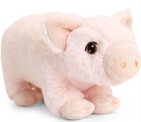 Pluche knuffel dier roze varken/biggetje 18 cm   -