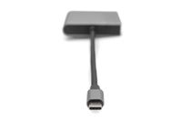 Digitus DA-70828 HDMI / USB-C Adapter [1x USB-C - 2x HDMI-bus] Zwart Afgeschermd, Rond 0.18 m - thumbnail