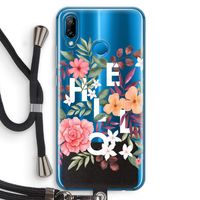 Hello in flowers: Huawei P20 Lite Transparant Hoesje met koord