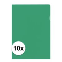 10x Insteekmap groen A4 formaat 21 x 30 cm   -