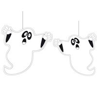 Halloween thema 6x hangende spoken/geest decoraties wit 20 en 30 cm