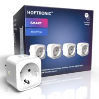 Set van 4 Slimme stekkers - WiFi & Bluetooth -Met tijdschakelaar - Compatibel met Amazon Alexa & Google Home - Wit - 16a smart plug