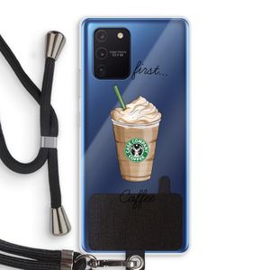 But first coffee: Samsung Galaxy Note 10 Lite Transparant Hoesje met koord