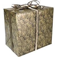 Cadeaupapier | 50cm | 200m | 80gr/m² | Leafs | zwart/goud