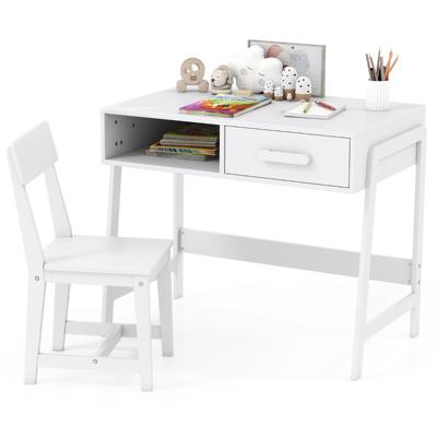 Kinderbureau met Stoel Kinderbankset van Hout Kinderbureau met Lade & Plank Wit