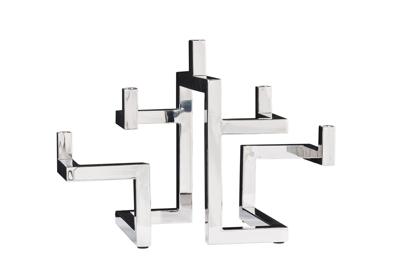 Kaarshouder ABSTRACT 50cm 5 vlammen silver - 44886