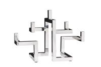 Kaarshouder ABSTRACT 50cm 5 vlammen silver - 44886 Kaarshouder ABSTRACT 50cm 5 vlammen silver - 44886