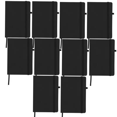 Notitieboekje / opschrijfboekje A5 - 10x - zwart - 15 x 21 cm - harde kaft