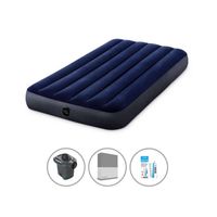 Intex Luchtbedset - 1-Persoons - 99 x 191 x 25 cm - Blauw + Accessoires