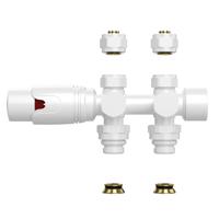 Radiatorkraan BWS Thermostatisch Muur- en Vloeraansluiting 1/2MX16/2 M30 Glanzend Wit