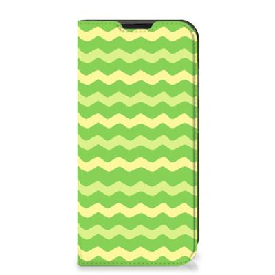 Samsung Galaxy Xcover 6 Pro | Hoesje met Magneet | Waves Green Samsung Galaxy Xcover 6 Pro | Hoesje met Magneet | Waves Green