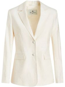 ETRO blazer boutonné à motif en jacquard - Blanc