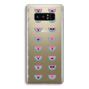 Smiley watermeloenprint: Samsung Galaxy Note 8 Transparant Hoesje