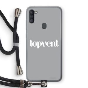 Topvent Grijs Wit: Samsung Galaxy A11 Transparant Hoesje met koord