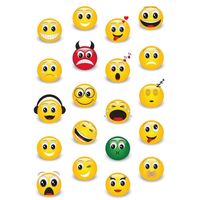60x Smiley/Emoticons stickers met 3D effect met zacht kunststof   -