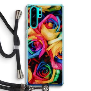 Neon bloemen: Huawei P30 Pro Transparant Hoesje met koord