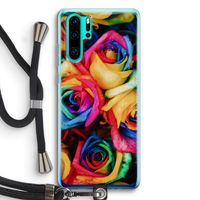 Neon bloemen: Huawei P30 Pro Transparant Hoesje met koord