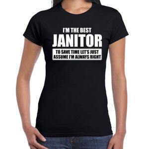 I'm the best janitor / ik ben de beste congierge cadeau t-shirt zwart voor dames