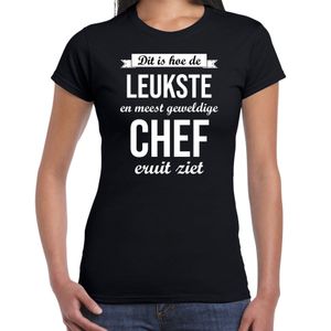 Dit is hoe de leukste en meest geweldige chef eruit ziet cadeau t-shirt zwart dames