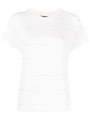 Fabiana Filippi t-shirt ornée de perles - Rose