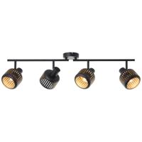 Brilliant 4-lichts plafondlampTyas zwart met goud - 99945/86