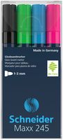 Schneider S-124597 Marker Maxx 245 4st. In Etui, Wit, Groen, Blauw, Rood - thumbnail