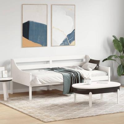 Slaapbank zonder matras 90x190 cm massief grenenhout wit