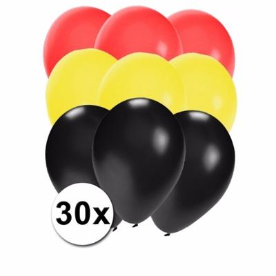 Shoppartners Party Ballonnen - 30x stuks - Duitse vlag kleuren - latex - 27 cm - versiering