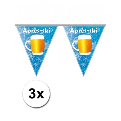 Apres ski vlaggenlijn - 3x - 5 meter - Wintersport thema feestartikelen/versiering Apres ski vlaggenlijn - 3x - 5 meter - Wintersport thema feestartikelen/versiering