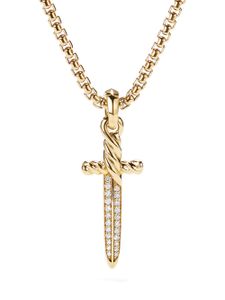 David Yurman collier Petrvs Dagger en or 18ct à pendentif à diamants