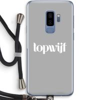 Topwijf Grijs Wit: Samsung Galaxy S9 Plus Transparant Hoesje met koord