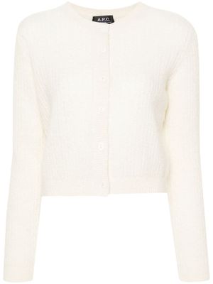 A.P.C. cardigan Milo en maille torsadée - Tons neutres
