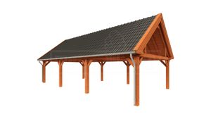 Tijdelijk 15% korting | Overkapping Zadeldak XXL 1125x595 cm- Zadeldak- Onbehandeld lariks Douglas hout- Trendhout