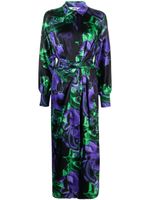 MSGM robe-chemise nouée à imprimé abstrait - Violet - thumbnail