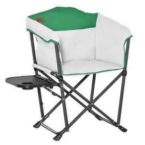 Outsunny campingstoel regisseursstoel inklapbaar draagbaar Oxford-stof zwaar wit + groen | Aosom Netherlands