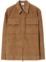 Burberry checked corduroy overshirt - Marron