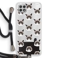 It's a Purrr Case: Samsung Galaxy A22 4G Transparant Hoesje met koord