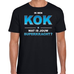 Ik ben kok wat is jouw superkracht t-shirt zwart voor heren - cadeau shirt kok 2XL  -