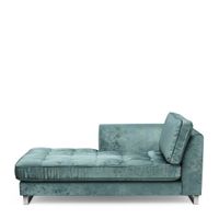 Rivièra Maison Chaise Longue 'West Houston' Links, Velvet, kleur Mineral Blue - thumbnail
